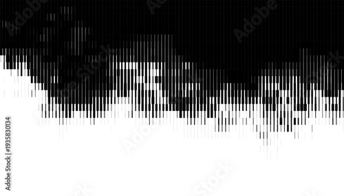 Abstract Black and White Vertical Glitch Lines Pattern with smooth transition effect for sporty background and jersey design. Editable Vector EPS10