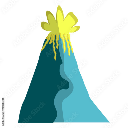 Erupting volcano flat