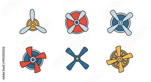 Propeller Line art modern dynamic color vector