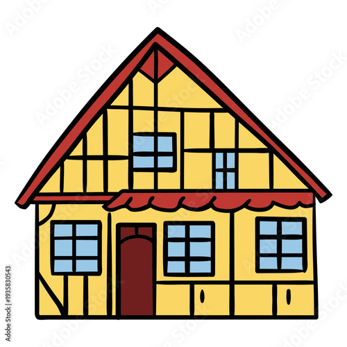 Traditional danish house illustration
