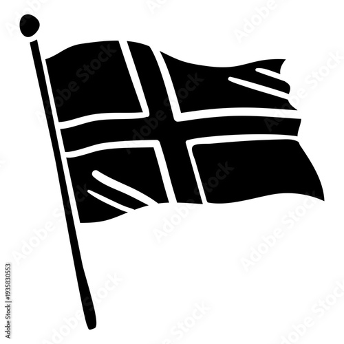 Waving flag denmark black