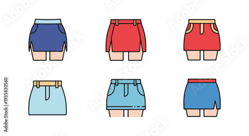 Mini Skirt Line art vector abstract smooth modern illustration