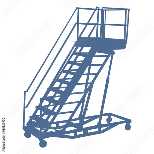 Ladder wheels silhouette