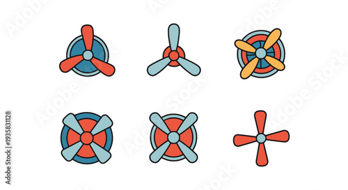 Propeller Line art creative soft tone vector