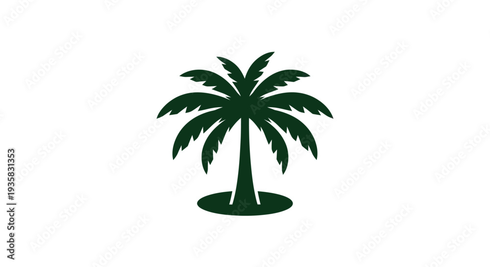 Fototapeta premium Stylized palm tree silhouette illustration