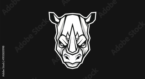 Stylized rhino head illustration