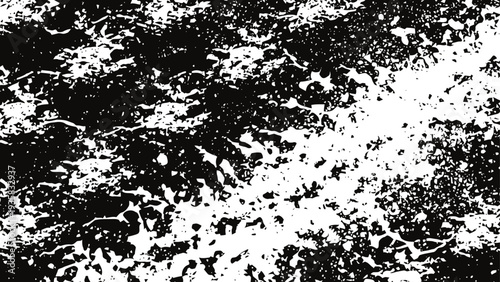 Black and white abstract texture with rough grunge scatter pattern and distressed speckles design