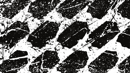 Grunge black and white abstract distressed textured pattern with rough scratched effect