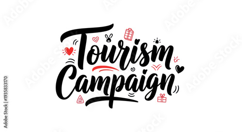 Tourism campaign handwritten typography design