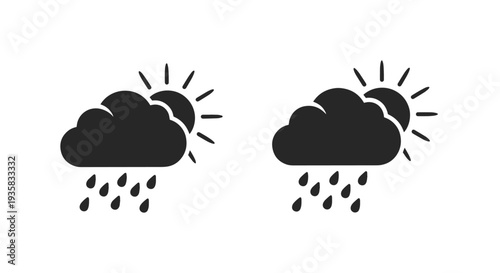 Rainstorm Line art soft elegant tone illustration