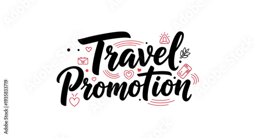 Travel promotion text vector illustration