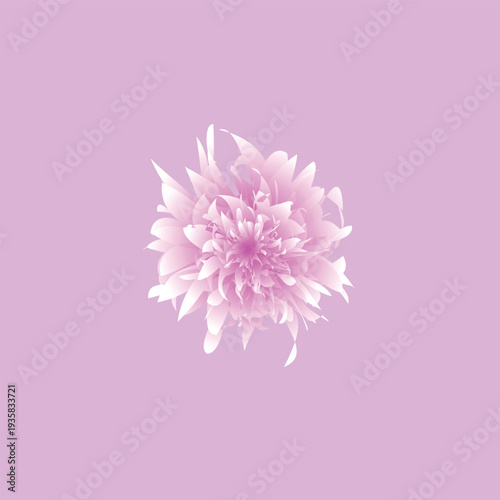 Abstract soft pink flower illustration with layered translucent petals on a pastel purple background. Modern digital floral artwork with smooth gradients and glowing center. Suitable for wallpaper, gr