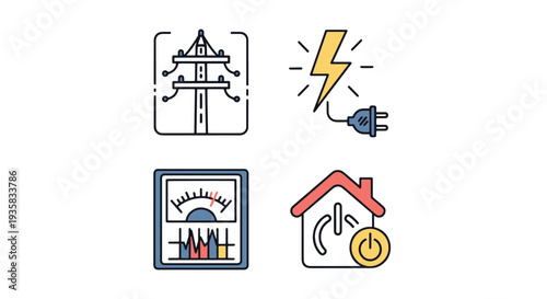 Power Distribution clean color illustration