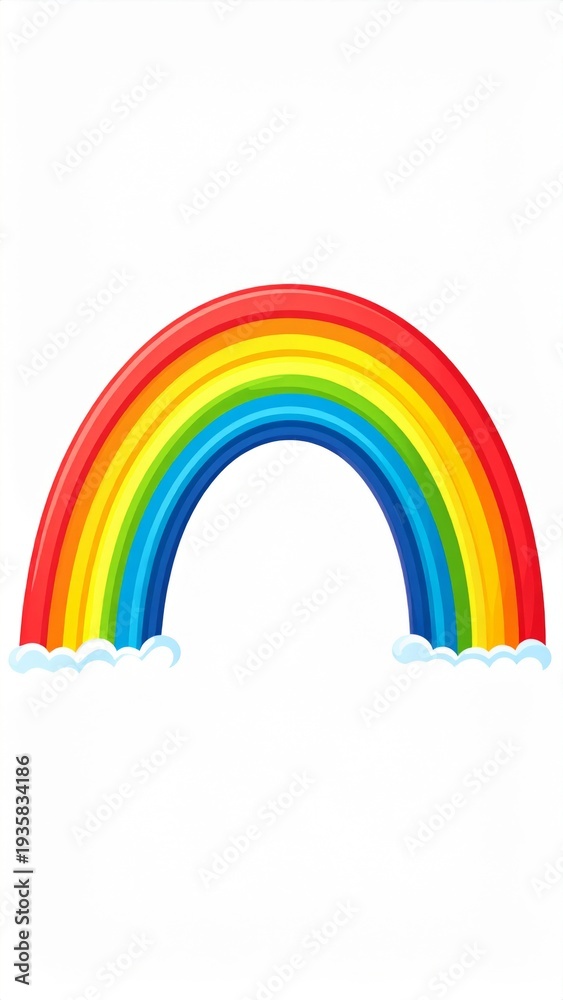 Obraz premium Pixelated Rainbow with Clouds on White Background Children's Graphic