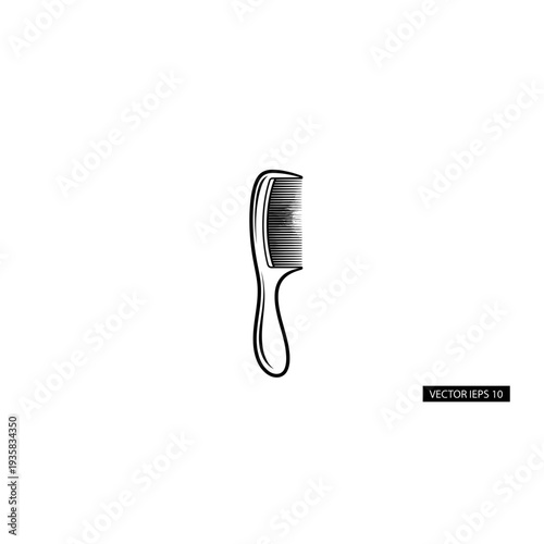 Hand Drawn Hair Comb Sketch Vector Illustration