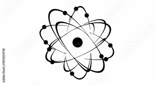 Abstract atomic structure illustration symbolizing science and research