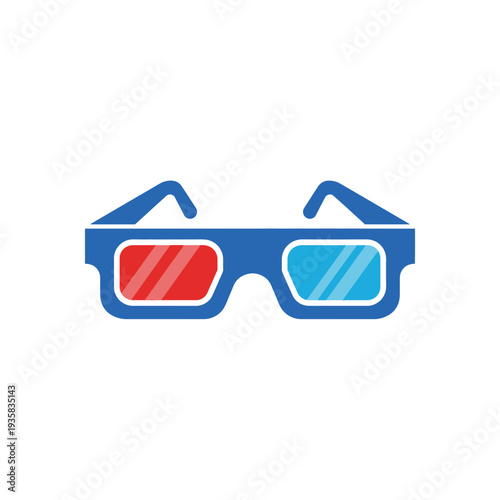 Blue 3D Glasses with Red and Cyan Lenses Icon