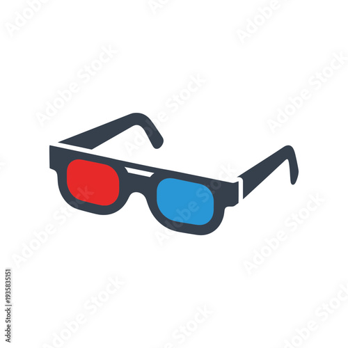 Dark 3D Movie Glasses with Red and Blue Lenses