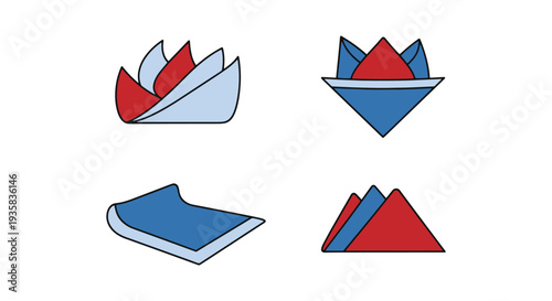 Pocket Square Line art vector modern abstract color illustration
