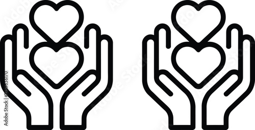 A pair of hands with a heart above them