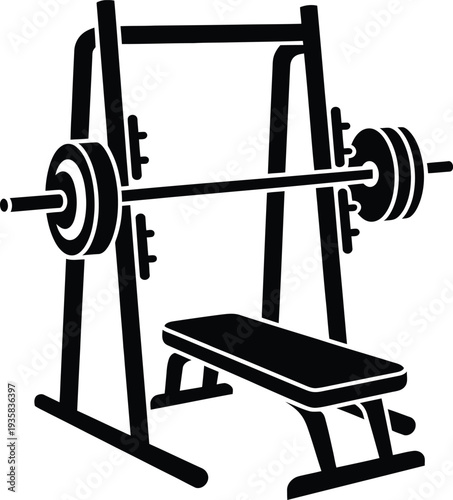 A smith machine with a bench for weightlifting