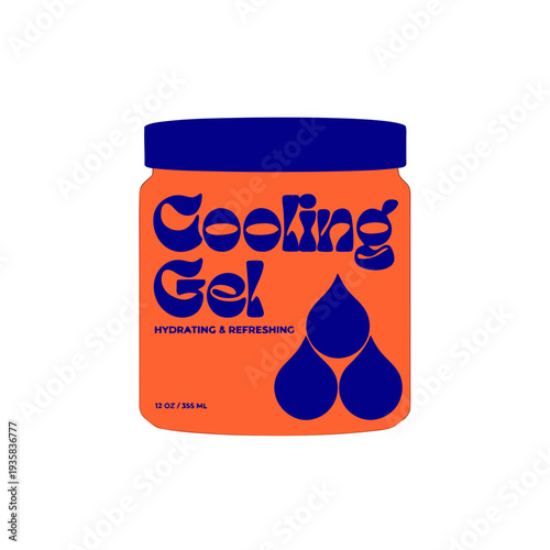A jar of cooling gel with a blue lid and label