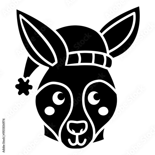 Australian red kangaroo silhouette