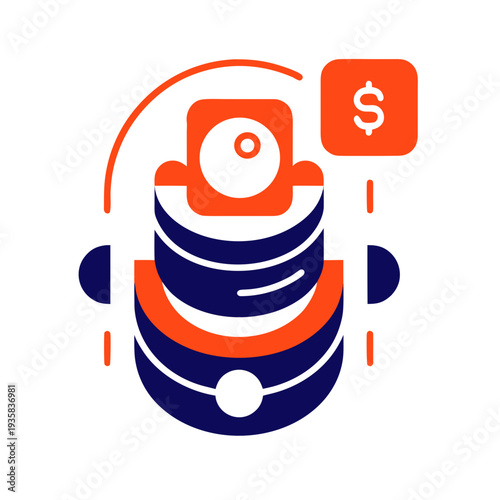 A stack of coins with a dollar sign