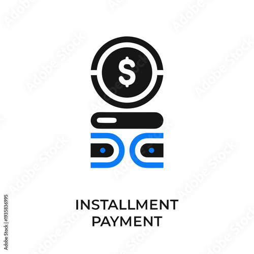 Installment payment logo with dollar sign and dc