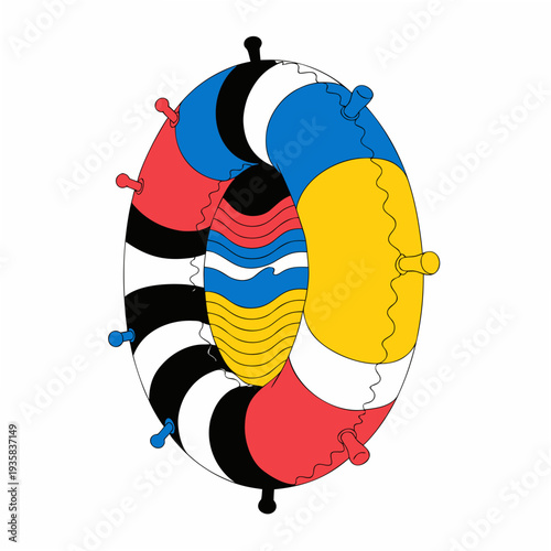A colorful illustration of a life preserver