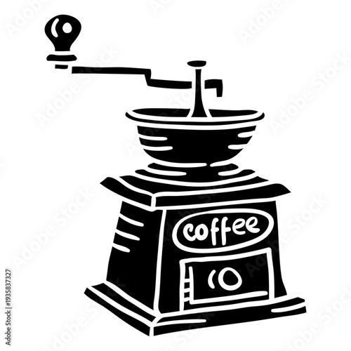 Handdrawn coffee machine austria element