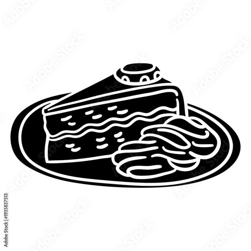 Sacher cake austrian dish handdrawn element