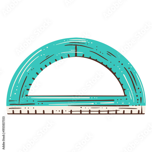 Semicircle geomtry tool hand drawn