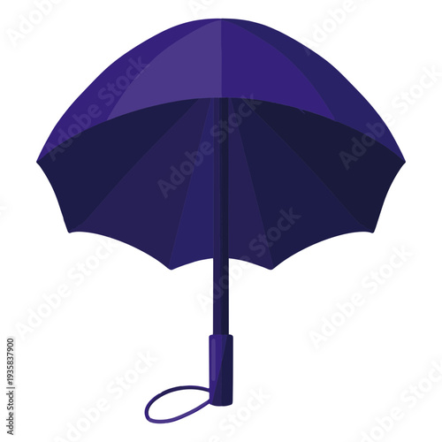 Open blue umbrella illustration