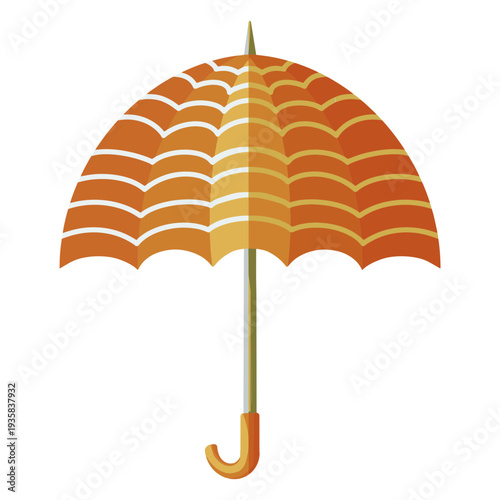 Orange umbrella lines illustration