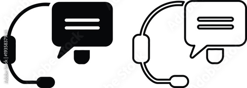 Customer service chat heads with speech bubbles