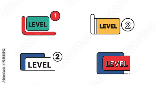 Level Line art colorful digital color vector