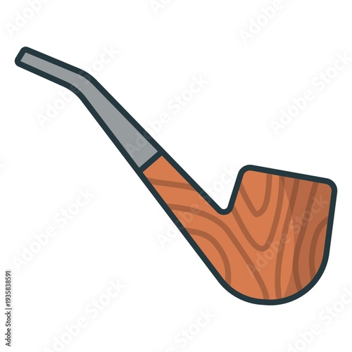 Lumberjack wooden pipe icon pipe