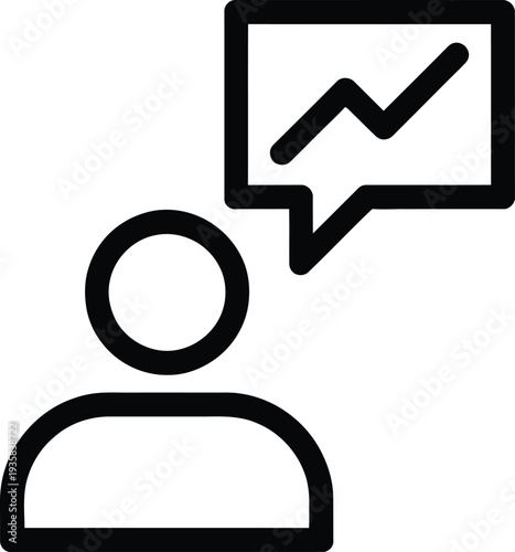 A person with a speech bubble containing a checkmark