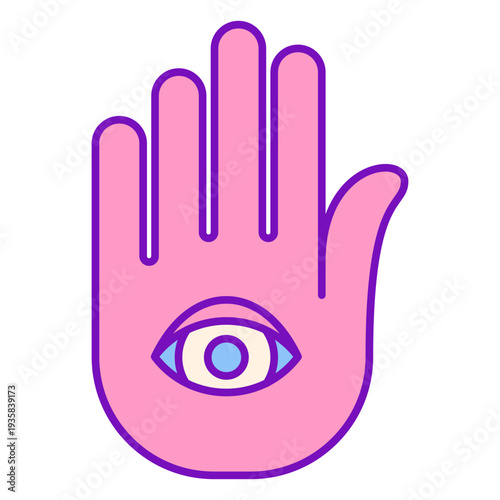 Magician colored hand palm stroke