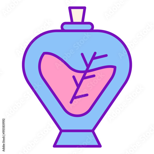 Magician colored potion bottle stroke