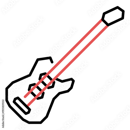 Polygonal electric guitar stroke