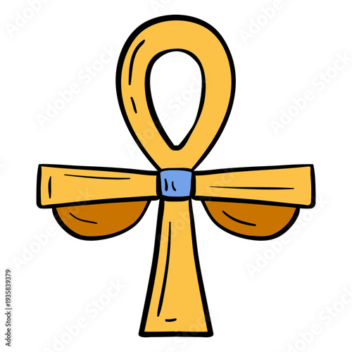 Ankh hand drawn egypt symbol
