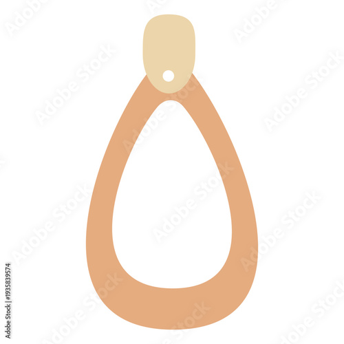 Hollowed teardrop leather earring flat