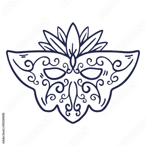 Carnival mask swirls stroke