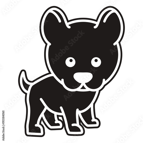 Cute siberian husky black