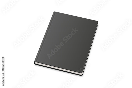 Closed Black Hardcover Book Mockup On Gray