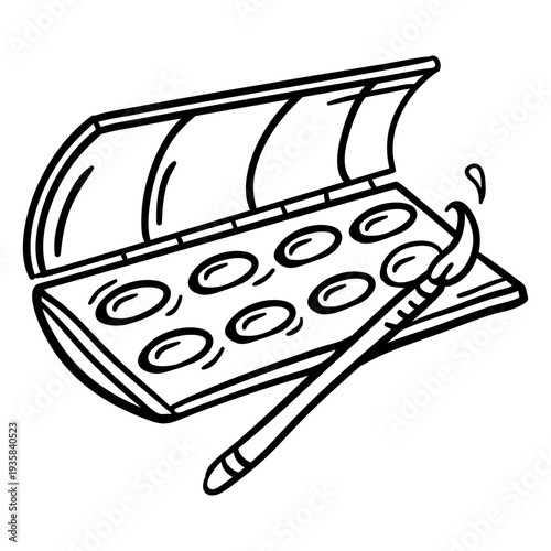 Hand drawn watercolor pigment set brush stroke