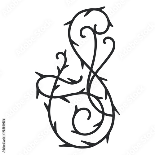 Ornamental swirl thorn stroke