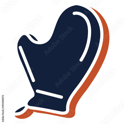Oven mitt duotone icon flat